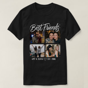 Camiseta Melhores Amigos Quatro Colagem de Fotos