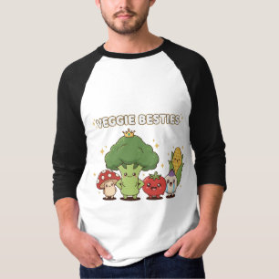 Camiseta Melhores Amigos Vegetais Desenho Animado Kawaii