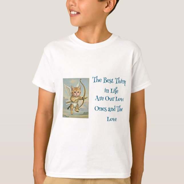 Camiseta Melhores Coisas da Vida Cupido Gato Amor (Frente)