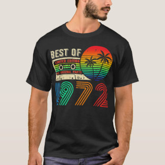 Camiseta Melhores de 1972 Fita Cassete Vintage de Aniversár