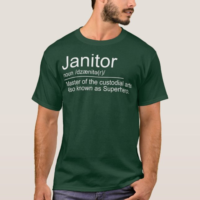 Camiseta Melhores Deveres Janitoriais De Definição De Janit (Frente)