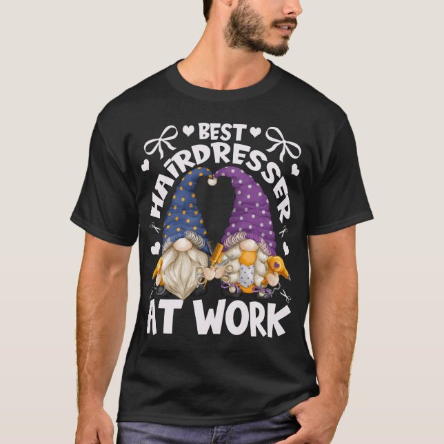 Camiseta Melhores Gnomos De Cabeleireiro Para A Mãe Com Bar (Frente)