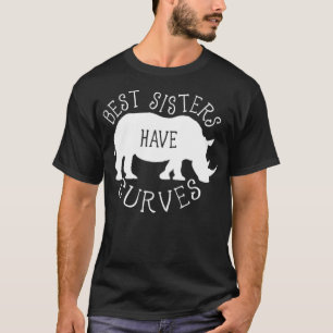 Camiseta Melhores Irmãs Têm Curvas Engraçadas Rinocerontes
