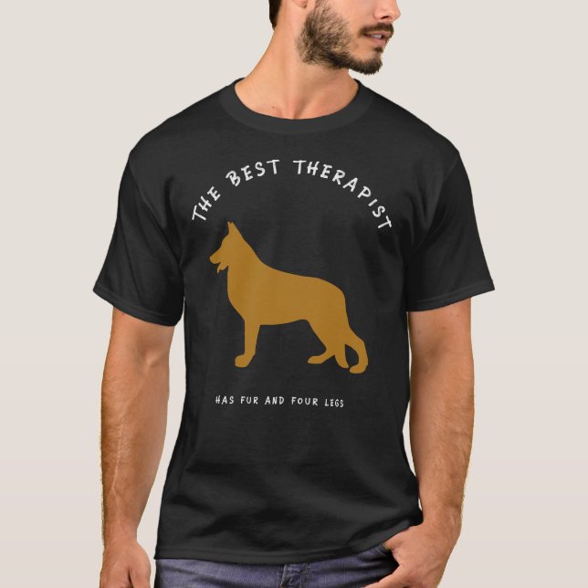 Camiseta Melhores Itens Terapêuticos Do german shepherd Em  (Frente)