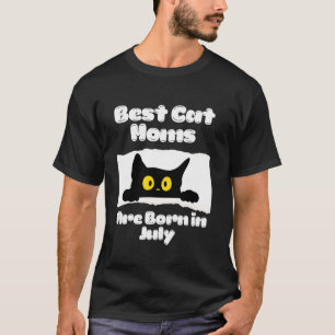 Camiseta Melhores Mães de Gatos aniversário de julho