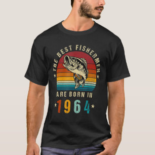 Camiseta Melhores Pescadores Nasceram Em 1964 Vintage Pesca