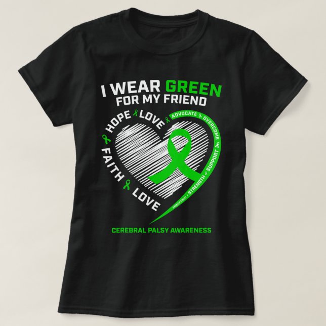 Camiseta Melhores Presentes Amigos Eu Visto Verde Para Meu  (Frente do Design)