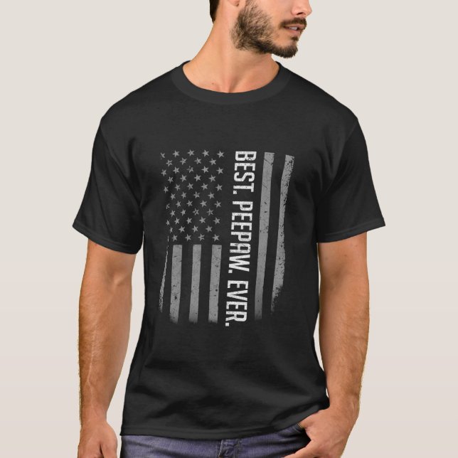 Camiseta Melhores Presentes De Bandeira De Peepaw Ever-Amer (Frente)