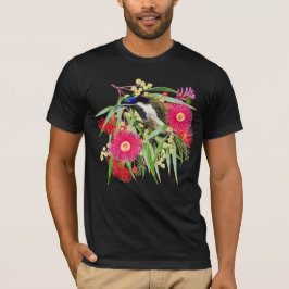 Camiseta Melifágeo-de-face-azul E Eucalipto