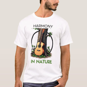Camiseta Melodia da Natureza: Designs de guitarra Acústica