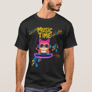 Camiseta "Melody Cat - Gatinho de Piano Bonito T-Shirt" 🎹