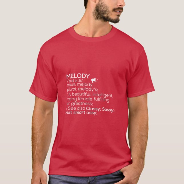 Camiseta Melody Name Melody Definition Melody Female Name M (Frente)
