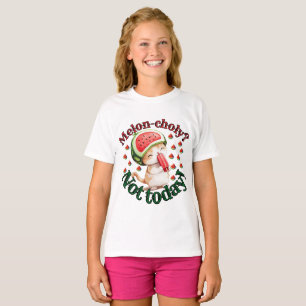 Camiseta Melon-coly? Hoje Não! - Gato de Cuta com Melancia