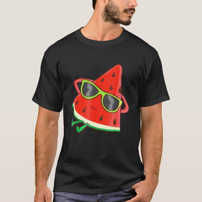 Camiseta Melon Summer Fruta Óculos De Sol Em Melancia (Frente)