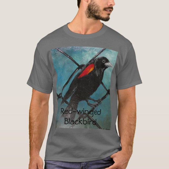 Camiseta melro vermelho-voado (Frente)