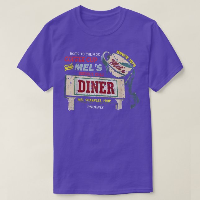 Camiseta Mel's Diner from Alice distressed  (Frente do Design)
