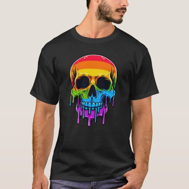 Camiseta Melthing Rainbow Skull (Frente)