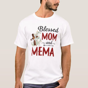Camiseta Mema Abençoado Para Mulheres Flor Mema De Decoraçã