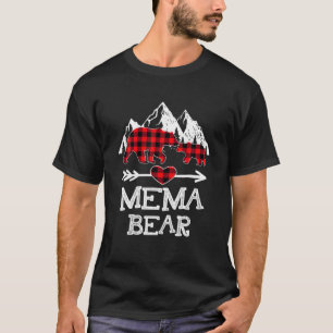 Camiseta Mema Bear Christmas Pajama Red Xadrez Buffalo Fami