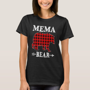 Camiseta Mema Bear Christmas Pajama Red Xadrez Buffalo Fami