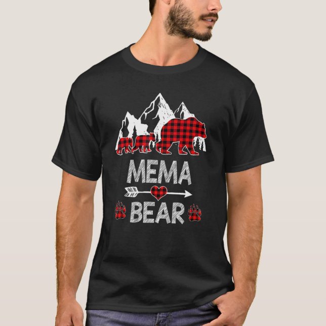 Camiseta Mema Bear Red Buffalo Xadrez Mema Bear Pajama (Frente)
