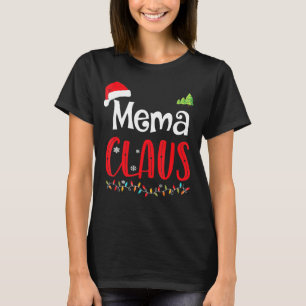 Camiseta Mema Claus Correspondendo Pijama de Natal da Famíl