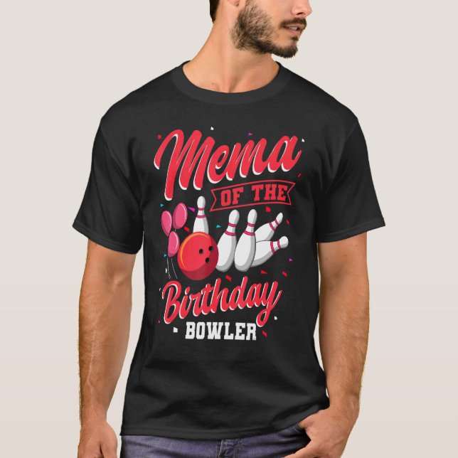 Camiseta Mema Da Família De Boliches De Boliche De Aniversá (Frente)