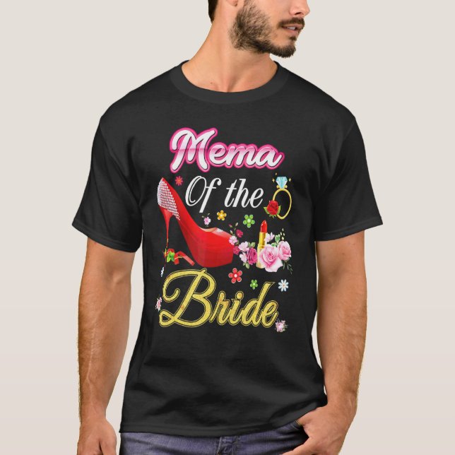 Camiseta Mema Da Noiva Feliz Casamento Flor Calçado Rosa M (Frente)
