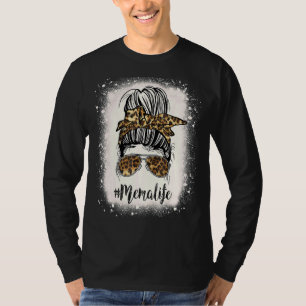 Camiseta Mema Life Leopard Bleached Dia de as mães Mensagem