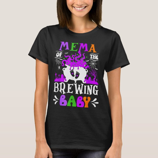 Camiseta Mema Of The Brewing Baby Grandma To Be Halloween  (Frente)