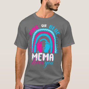 Camiseta Mema Rosa ou Azul Te Ama Fa De Festa De Revelação
