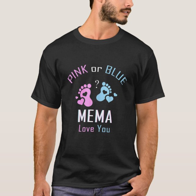 Camiseta Mema Rosa Ou Azul Te Ama Sexo De Bebê (Frente)