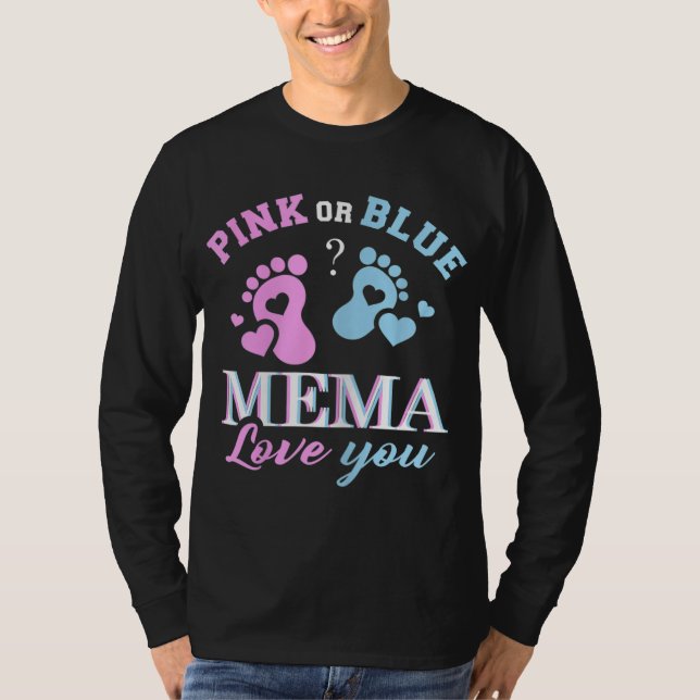 Camiseta Mema Rosa Ou Azul Te Ama Sexo De Bebê (Frente)