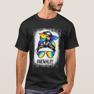Camiseta Mema Sangrado Vida Cabelo Mensageiro Tie Dye Mamãe