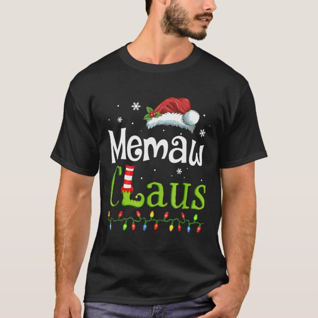Camiseta Memaw Claus Papais noeis Avó Engraçado Ideia de Na (Frente)
