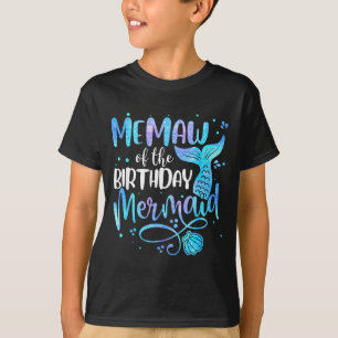 Camiseta Memaw da família da mermaid de aniversário combina