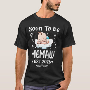 Camiseta Memaw em Breve EST. 2026 Dia das Mães Coração Fofo