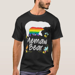 Camiseta Memaw Lgbt Bear Gay Lésbica Orgulho Rainbow Floral