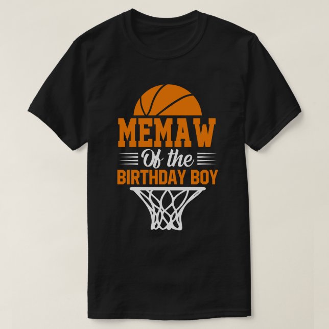 Camiseta MEMAW Of The Birthday Boy Basketball (Frente do Design)