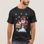 Camiseta Memaw Snowman Christmas Candy Cane Red Xadrez Papa<br><div class="desc">Memaw Snowman Christmas Candy Cane Red Xadrez Papais noeis</div>