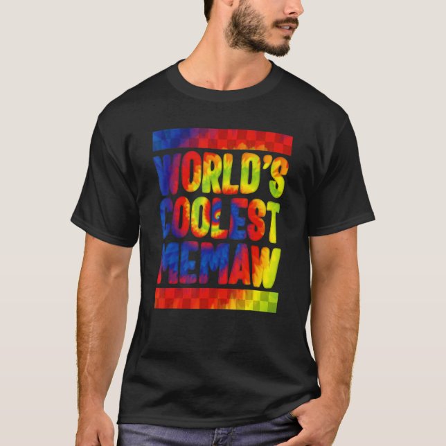 Camiseta Memaw World's Coolest Memaw Tie Dye Spoiling Grand (Frente)