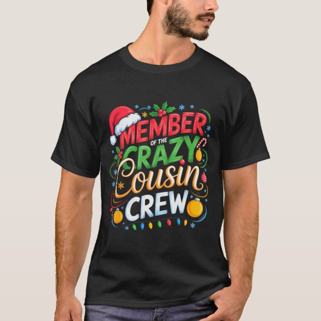 Camiseta Member Of The Crazy Cousin Crew Christmas Squad Bi (Frente)