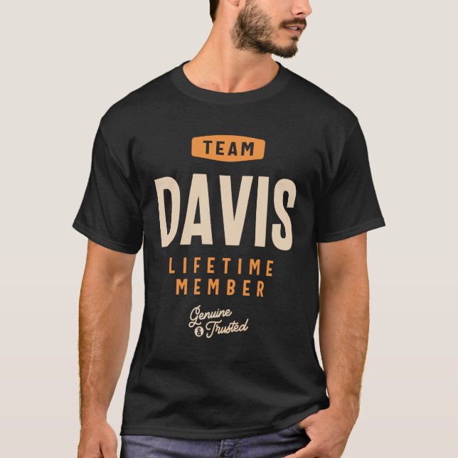 Camiseta Membro da Equipe Davis Lifetime - Nome Davis (Frente)