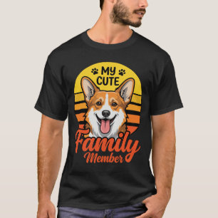 Camiseta Membro da Família Corgi Fofinho Amante de Cachorro