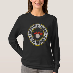 Camiseta Membro do Clube da Lenda do Baterista Tambores Mul