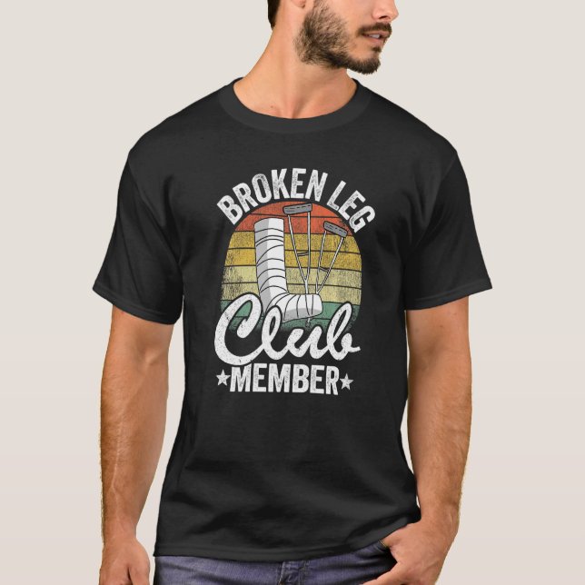 Camiseta Membro do Clube da Perna Quebrada Recupere-se Lesã (Frente)