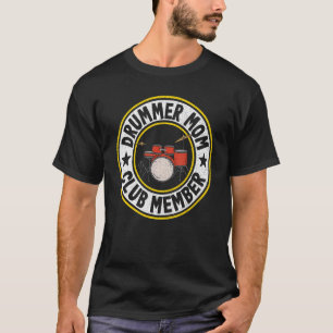 Camiseta Membro do Clube de Mães Bateristas Mulheres Tambor