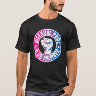Camiseta Membro do Clube do Orgulho Bissexual Fist Rainbow