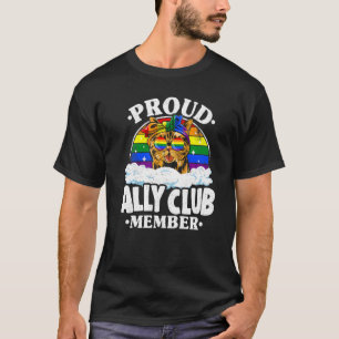 Camiseta Membro do Clube Orud Ally Cat Rainbow Orgulho gay