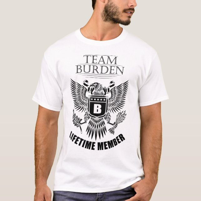 Camiseta Membro do Tempo de Vida do Team Burden (Frente)